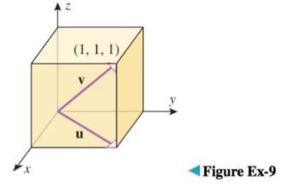Chapter 11.4, Problem 9ES, Find the direction cosines of uv for the vectors u and v in the accompanying figure. 