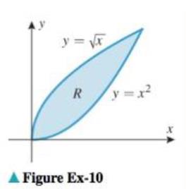 Chapter 14.2, Problem 10ES, Let R be the region shown in the accompanying figure. Fill in the missing limits of integration. 