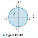 Chapter 14.2, Problem 12ES, Let R be the region shown in the accompanying figure. Fill in the missing limits of integration. 