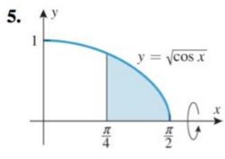 Chapter 6.2, Problem 5ES, Find the volume of the solid that results when the shaded region is revolved about the indicated 