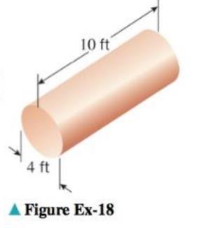 Chapter 6.6, Problem 18ES, The cylindrical tank shown in the accompanying figure is filled with a liquid weighing 50lb/ft3 . 