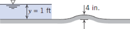 Chapter 11, Problem 19P, A rectangular channel 10 ft wide carries 100 cfs on a horizontal bed at 1.0 ft depth. A smooth bump 