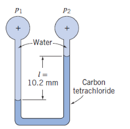 Chapter 3, Problem 17P, Consider the two-fluid manometer shown. Calculate the applied pressure difference. P3.17 