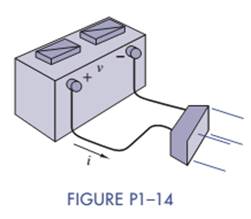Chapter 1, Problem 1.14P, The 12-V automobile battery in Figure P1-14 has an output capacity of 100 Ah when connected to a 