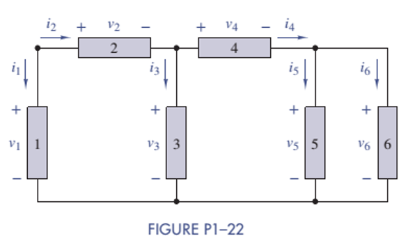 Chapter 1, Problem 1.22P, Figure P1-22 shows an electric circuit with a voltage and a current variable assigned to each of the , example  2