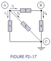 Chapter 2, Problem 2.17P, For the circuit in Figure P2—17: Identify the nodes and at least two loops. Identify any elements 