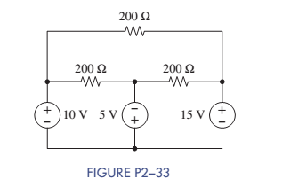 Chapter 2, Problem 2.33P, In Figure P2-33: Assign a voltage and current variable to every element. Use KVL to find the voltage 