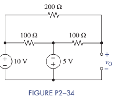 Chapter 2, Problem 2.34P, Find vO in the circuit of Figure P2-34. 