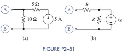 Chapter 2, Problem 2.51P, For each of the circuits in Figure P2-51, find the equivalent practical voltage source at terminals 