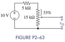 Chapter 2, Problem 2.63P, Find vO in the circuit of Figure P2-63. 