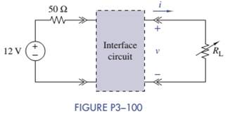 Chapter 3, Problem 3.100IP, Interface Circuit Design Using no more than three 50- resistors, design the interface circuit in 