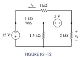 Chapter 3, Problem 3.12P, Formulate node-voltage equations for the circuit in Figure P3-12. (Hint: Use a supernode.) Solve for 