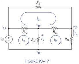 Chapter 3, Problem 3.17P, Formulate mesh-current equations for the circuit in Figure P3-17. Formulate node-voltage equations 