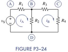 Chapter 3, Problem 3.24P, In Figure P3-24 all of the resistors are 1k and vS=12V. The voltage at node C is found to be vC=2.4V 