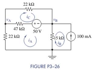 Chapter 3, Problem 3.26P, Formulate mesh-current equations for the circuit in Figure P3-26. Formulate node-voltage equations 