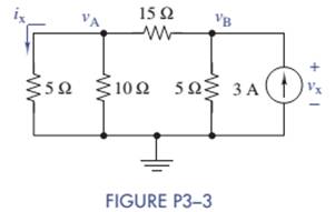 Chapter 3, Problem 3.3P, (a) Formulate node-voltage equations for the circuit in Figure P3-3. Arrange the results in matrix 