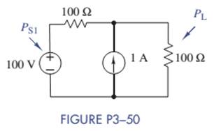 Chapter 3, Problem 3.50P, When the current source is turned off in the circuit of Figure P3-50 the voltage source delivers 25 