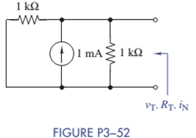 Chapter 3, Problem 3.52P, For the circuit in Figure P3—52, find the Thévenin and Norton equivalent circuits. 