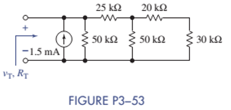 Chapter 3, Problem 3.53P, For the circuit of Figure P3—53, find the Thévenin equivalent circuit. 