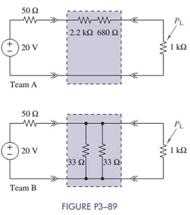 Chapter 3, Problem 3.89P, Two teams are competing to design the interface circuit in figure P3-89 so that the 25mW10% is 