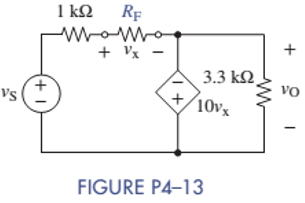 Chapter 4, Problem 4.13P, In the circuit of Figure P4-13, the VCVS has of 10, RS is a 10-k resistor and RL is a 33-k resistor. 