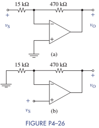 Chapter 4, Problem 4.26P, Find the voltage gain of each OP AMP circuit shown in Figure P4-26. 