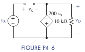 Chapter 4, Problem 4.6P, Find the voltage gain vO/vS in Figure P4-6. 