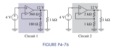 Chapter 4, Problem 4.76P, A requirement exists for an OP AMP circuit to deliver 12 V to a 1-k load using a 4-V source as an , example  2