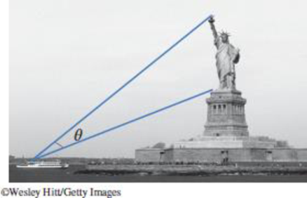 Chapter 4.3, Problem 47E, To get the best view of the Statue of Liberty in Figure 4.48, you should be at the position where  