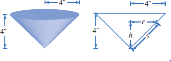 Chapter 4.6, Problem 44E, Water is being poured into the cone-shaped container in Figure 4.95. When the depth of the water is 