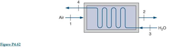 Chapter 4, Problem 4.62P, An energy recovery heat exchanger, shown in Fig. P4.62, is used to heat water flow at 