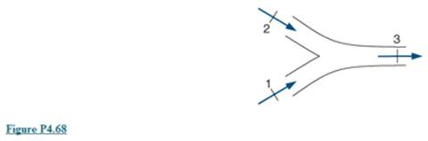 Chapter 4, Problem 4.68P, Two air flows are combined to a single flow. One flow is 1m3/sat20C and the other is 2m3/s at 200°C, 