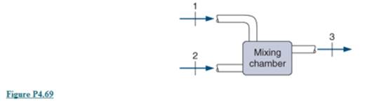 Chapter 4, Problem 4.69P, An open feedwater heater in a power plant heats 4kg/s water at 45C,l00kPa by mixing it with steam 