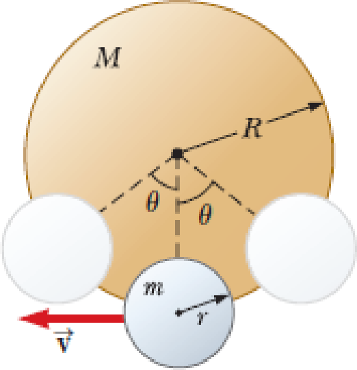 Chapter 12, Problem 64P, A smaller disk of radius r and mass m is attached rigidly to the face of a second larger disk of 