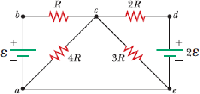 Chapter 21, Problem 49P, Taking R = 1.00 k and  = 250 V in Figure P21.49, determine the direction and magnitude of the 