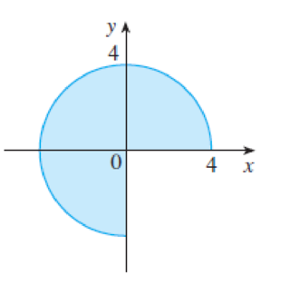 Chapter 12.3, Problem 1E, 14 A region R is shown. Decide whether to use polar coordinates or rectangular coordinates and write 