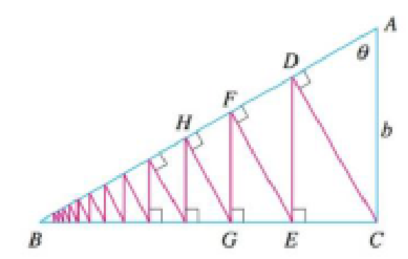 Chapter 8.2, Problem 48E, A right triangle ABC is given with A =  and |AC|=b. CD is drawn perpendicular to AB, DE is drawn 