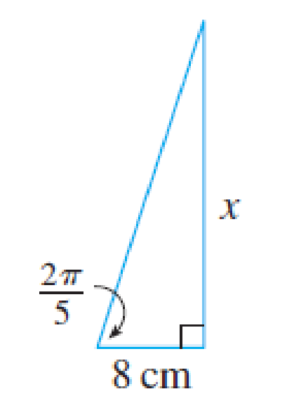 Chapter A, Problem 37E, Find, correct to five decimal places, the length of the side labeled x. 