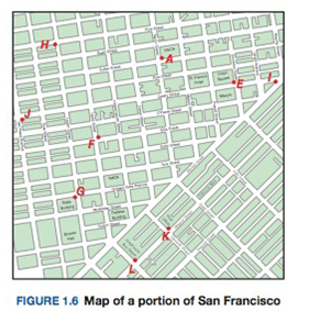 Chapter 1.1, Problem 15PS, Use the map in Figure 1.6 to determine the number of different paths from point A to the point 