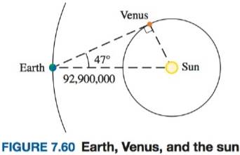 Chapter 7.5, Problem 60PS, Problem solving Level 3 a. If the distance from the earth to the sun is 92.9 million miles, and the 