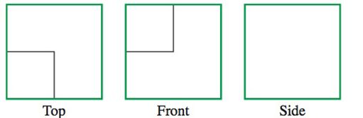 Chapter 7.6, Problem 29PS, Consider the top, front, and side views as shown in Problems 29-32, and draw a cube similar to the , example  2