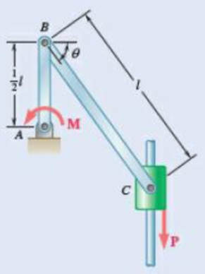 Chapter 10.1, Problem 10.47P, Denoting the coefficient of static friction betweencollar C and the vertical rod by S, derive an 