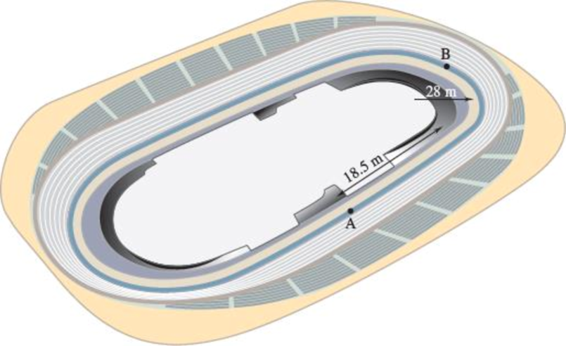 Chapter 11, Problem 11.190RP, A velodrome is a specially designed track used in bicycle racing that has constant radius curves at 