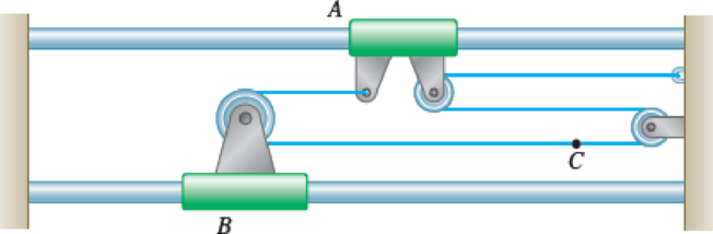 Chapter 11.2, Problem 11.51P, In the position shown, collar B moves to the left with a constant velocity of 300 mm/s. Determine 