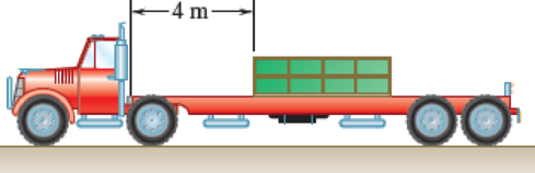 Chapter 12.1, Problem 12.11P, The coefficients of friction between the load and the flatbed trailer shown are s = 0.40 and k = 
