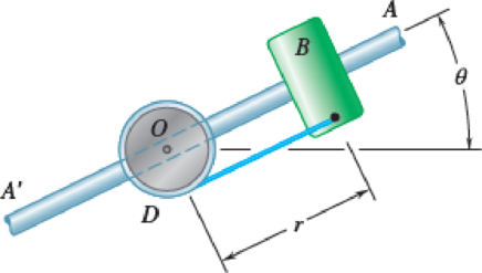 Chapter 12.1, Problem 12.68P, The 3-kg collar B slides on the frictionless arm AA. The arm is attached to drum D and rotates about 