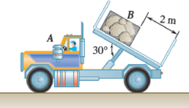 Chapter 14, Problem 14.111RP, A 6000-kg dump truck has a 1500-kg stone block sitting in its bed when the operator accidently 