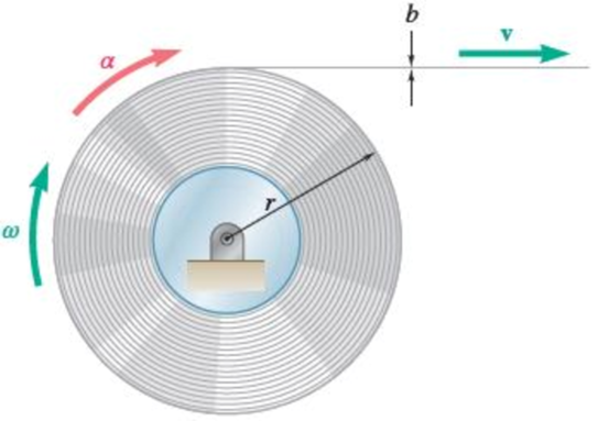 Chapter 15.1, Problem 15.37P, In a continuous printing process, paper is drawn into the presses at a constant speed v. Denoting by 