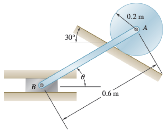 Chapter 15.3, Problem 15.91P, The disk is released from rest and rolls down the incline. Knowing that the speed of A is 1.2 m/s 