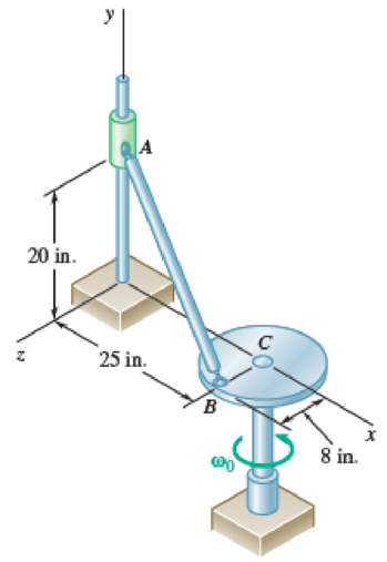 Chapter 15.6, Problem 15.216P, In Prob. 15.206, determine the acceleration of collar A. 15.206Rod AB is connected by 